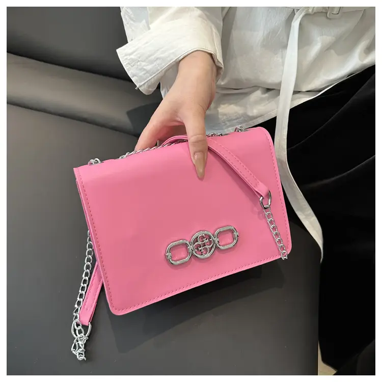 Elegant Black Shoulder Crossbody Bag with Chain Strap — feature 9