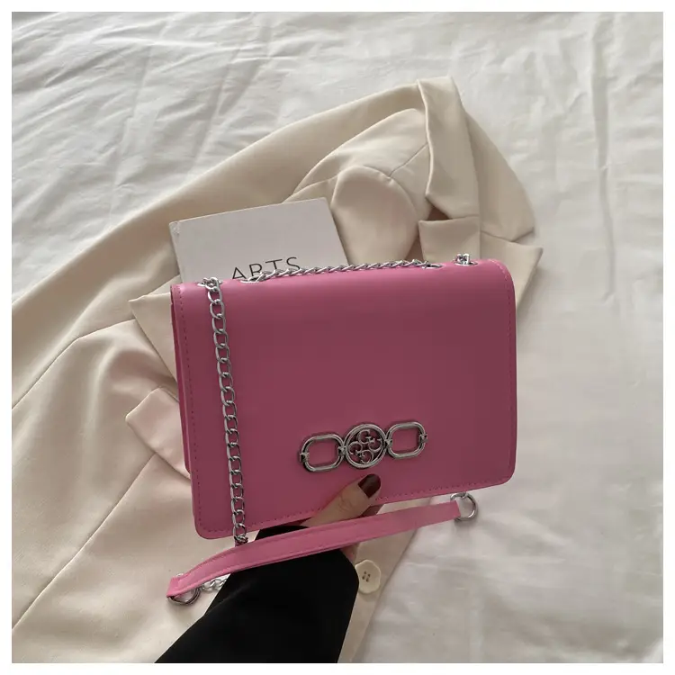 Elegant Black Shoulder Crossbody Bag with Chain Strap - Image 2