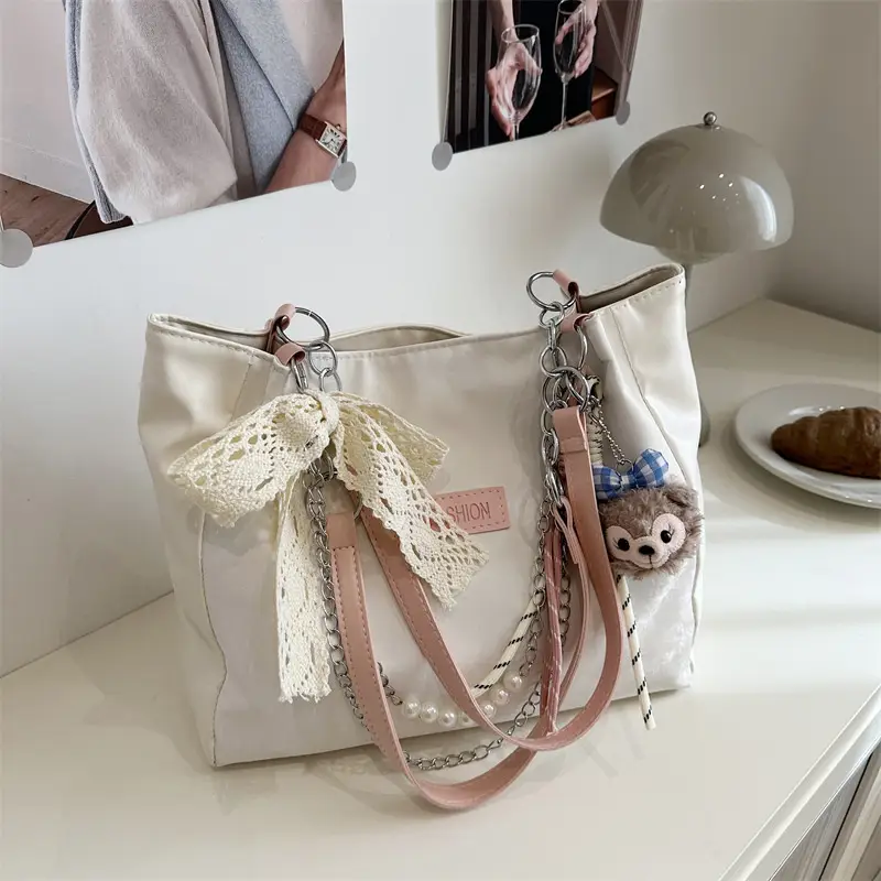 Splicing Large Capacity Chain Bag for College Students - Image 6