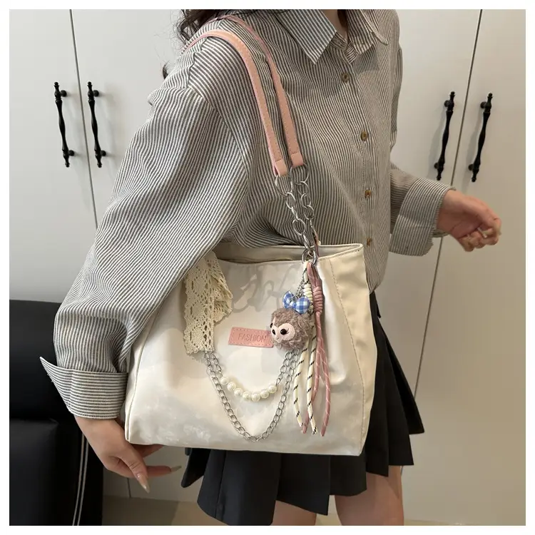 Splicing Large Capacity Chain Bag for College Students — feature 19