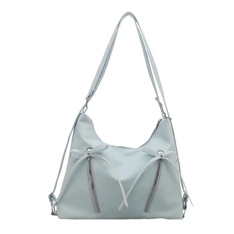 Women's Light Blue Korean Style Shoulder Crossbody Tote Bag