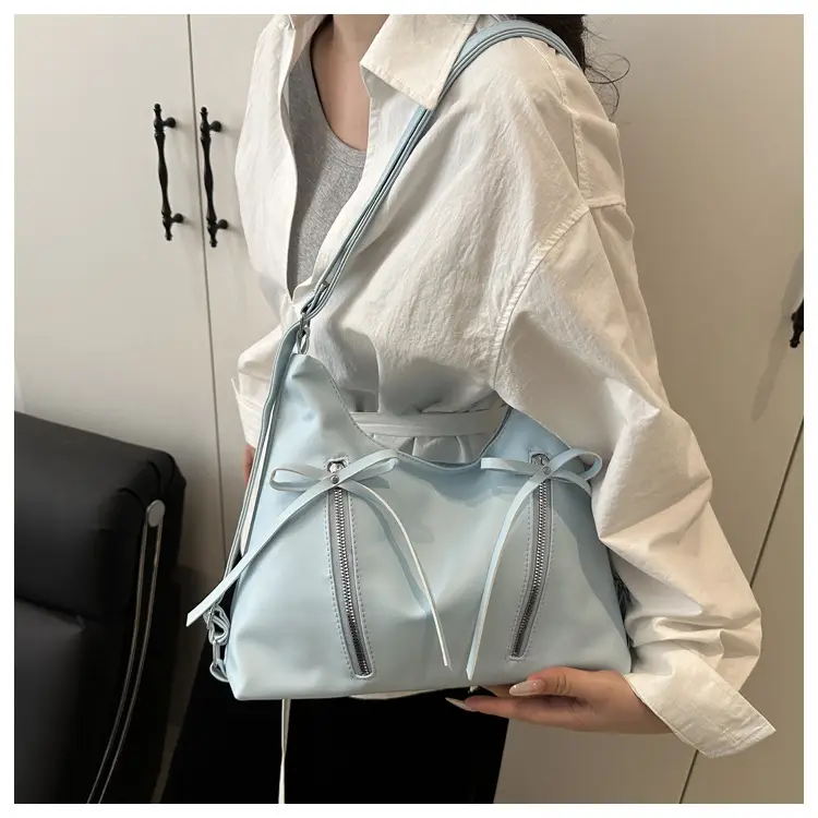 Women's Light Blue Korean Style Shoulder Crossbody Tote Bag — feature 15