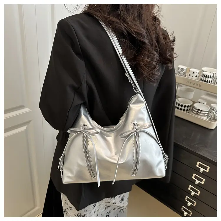 Women's Light Blue Korean Style Shoulder Crossbody Tote Bag — feature 9