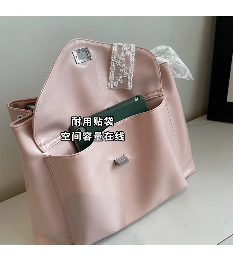 Women's Large Capacity Beige Chain Shoulder Bag 2025 — feature 7