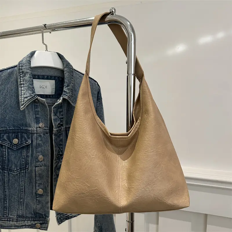 Black PU Leather Vintage Tote Bag for Women 2025 - Image 5