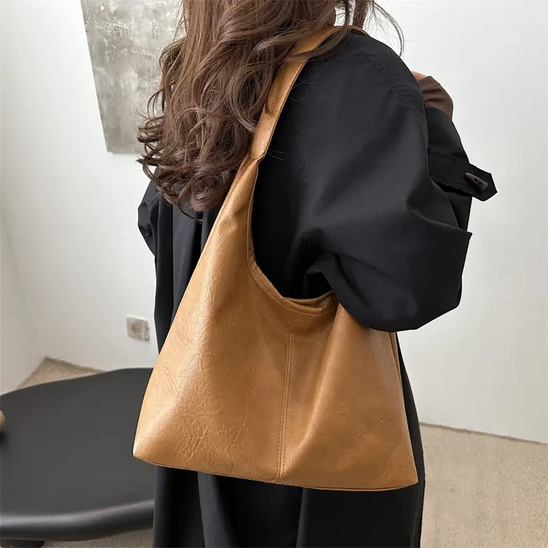 Black PU Leather Vintage Tote Bag for Women 2025 - Image 8