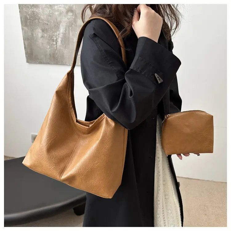 Black PU Leather Vintage Tote Bag for Women 2025 — feature 12