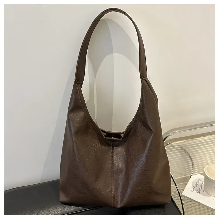 Black PU Leather Vintage Tote Bag for Women 2025 - Image 4