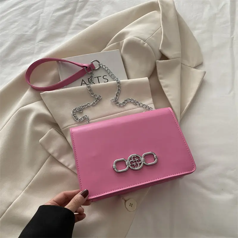 Pink Korean Fashion Chain Crossbody Bag for Women - Image 2