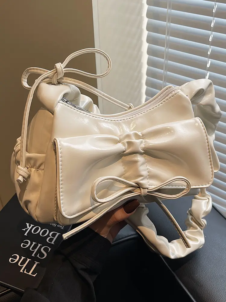 Silver Pleated Shoulder Crossbody Bag for Women - Image 6