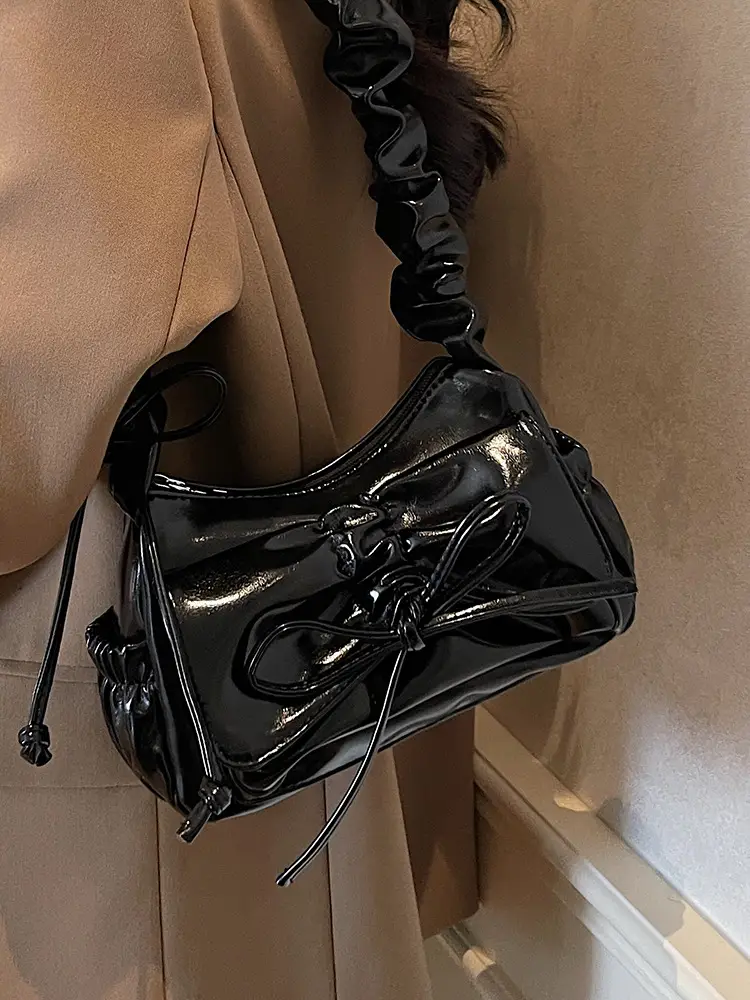 Silver Pleated Shoulder Crossbody Bag for Women - Image 8