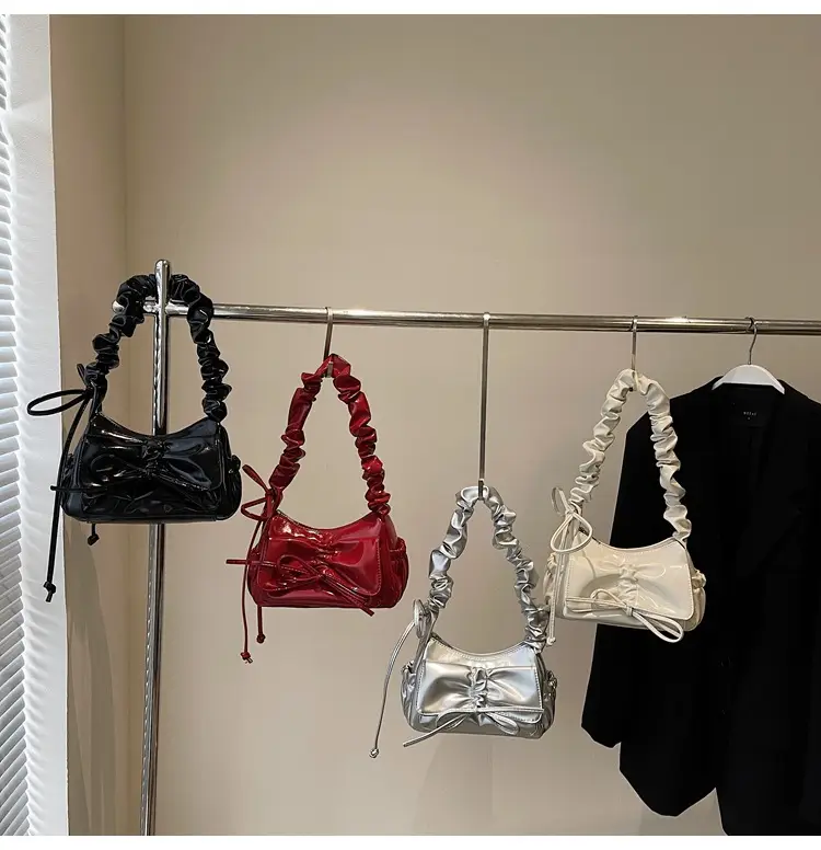 Silver Pleated Shoulder Crossbody Bag for Women — feature 16