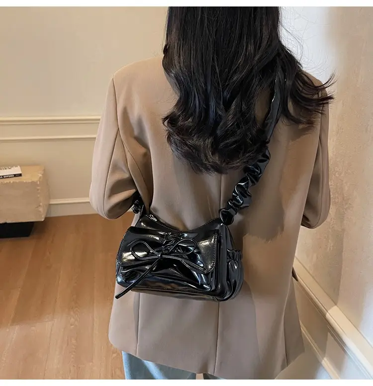 Silver Pleated Shoulder Crossbody Bag for Women — feature 21