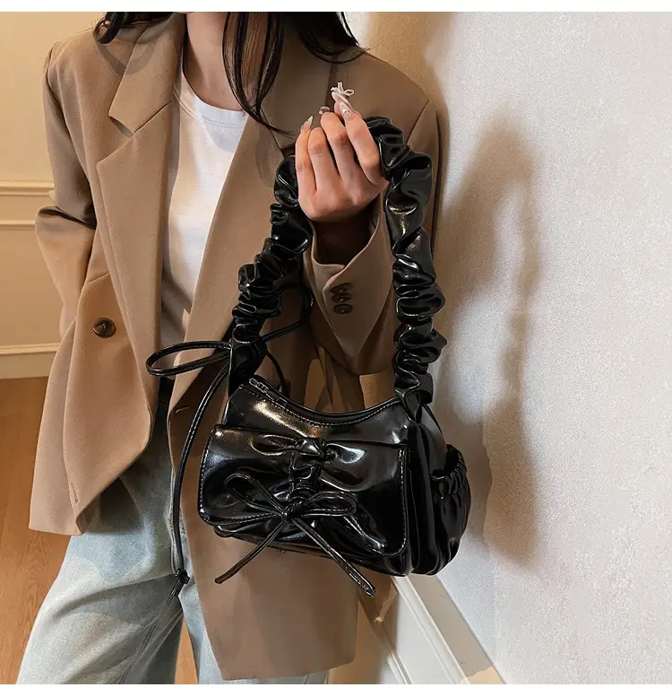 Silver Pleated Shoulder Crossbody Bag for Women — feature 24