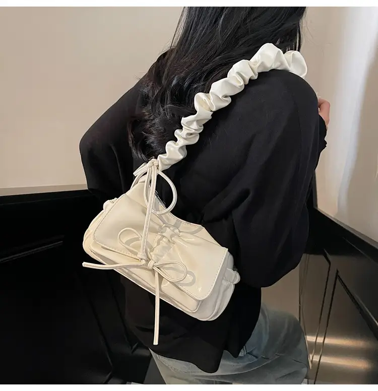 Silver Pleated Shoulder Crossbody Bag for Women — feature 26
