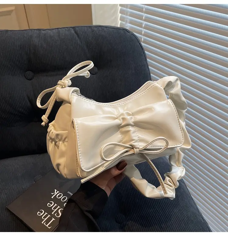 Silver Pleated Shoulder Crossbody Bag for Women — feature 32