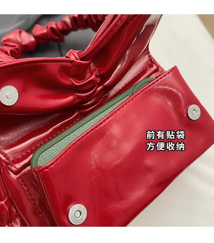 Silver Pleated Shoulder Crossbody Bag for Women — feature 6