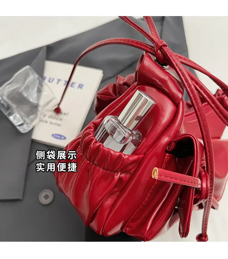 Silver Pleated Shoulder Crossbody Bag for Women — feature 8