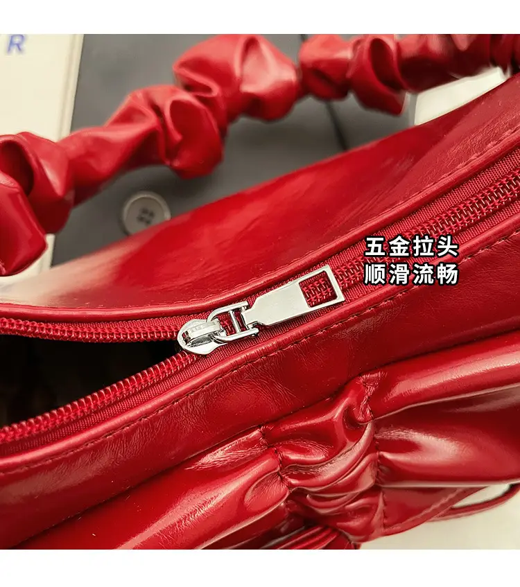 Silver Pleated Shoulder Crossbody Bag for Women — feature 9