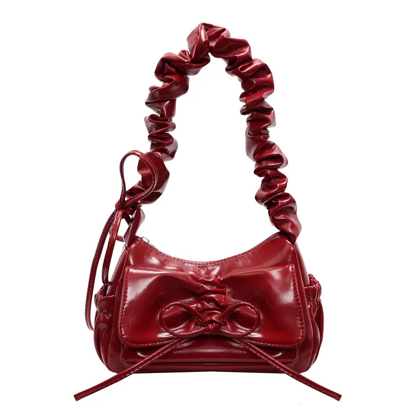 Silver Pleated Shoulder Crossbody Bag for Women - Image 2