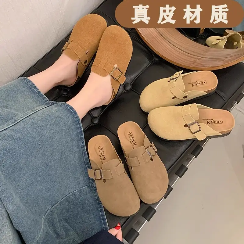 Platform Bocken Shoes Slip-on Baotou Half Slippers Women's Outer Wear 2025 New Spring and Autumn Height Increasing Lazy Bocken Shoes - Image 5