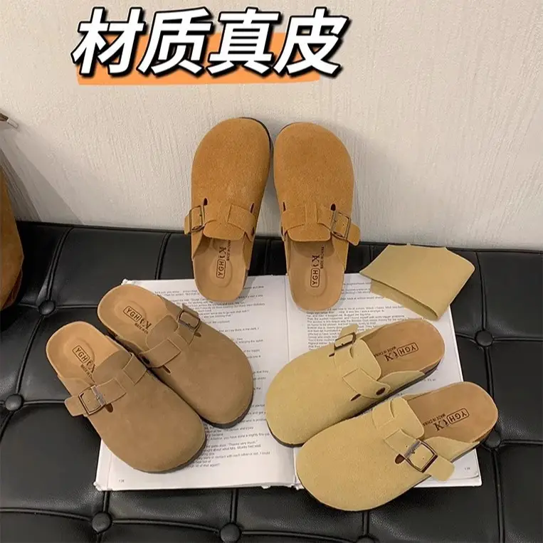 Platform Bocken Shoes Slip-on Baotou Half Slippers Women's Outer Wear 2025 New Spring and Autumn Height Increasing Lazy Bocken Shoes - Image 6