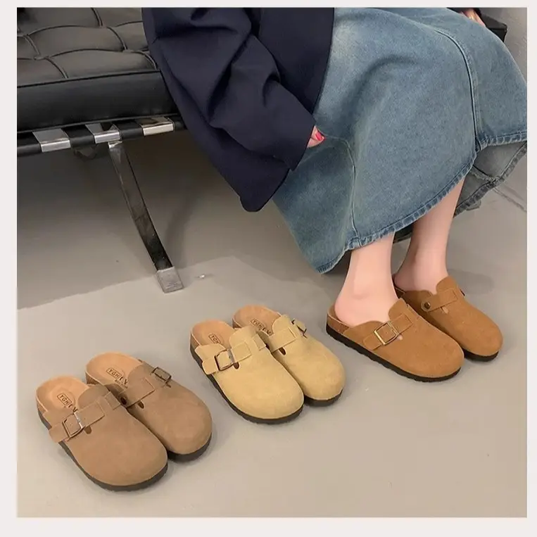 Platform Bocken Shoes Slip-on Baotou Half Slippers Women's Outer Wear 2025 New Spring and Autumn Height Increasing Lazy Bocken Shoes - Image 7