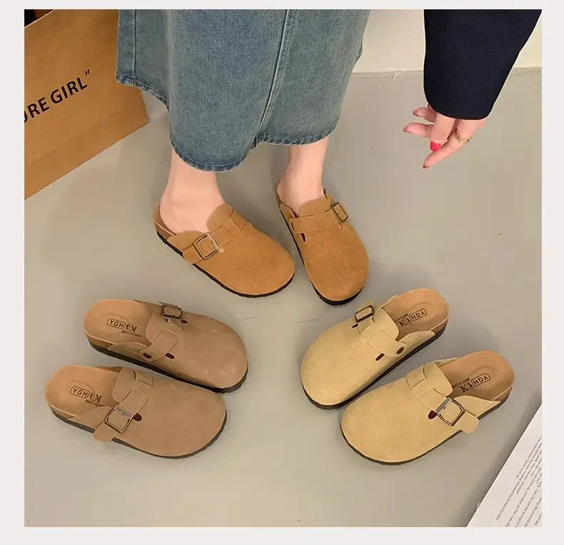Platform Bocken Shoes Slip-on Baotou Half Slippers Women's Outer Wear 2025 New Spring and Autumn Height Increasing Lazy Bocken Shoes — feature 10