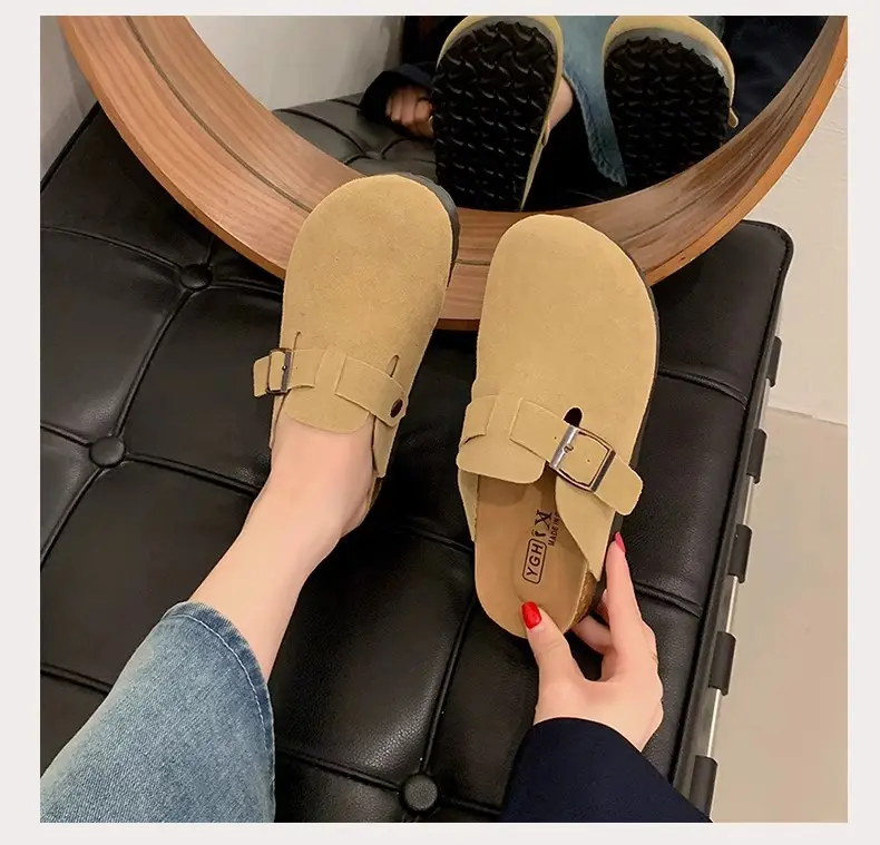 Platform Bocken Shoes Slip-on Baotou Half Slippers Women's Outer Wear 2025 New Spring and Autumn Height Increasing Lazy Bocken Shoes — feature 14