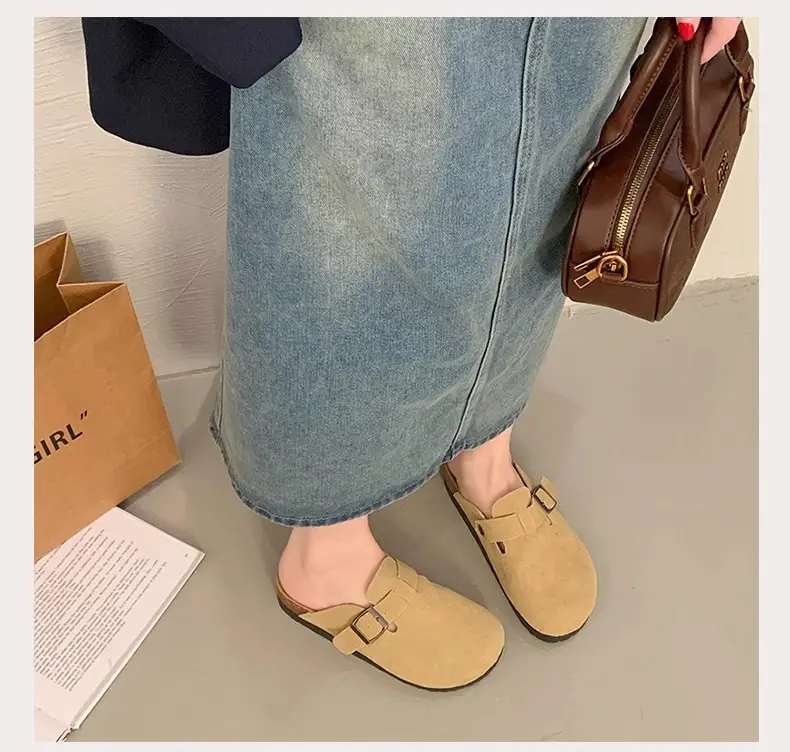 Platform Bocken Shoes Slip-on Baotou Half Slippers Women's Outer Wear 2025 New Spring and Autumn Height Increasing Lazy Bocken Shoes — feature 16