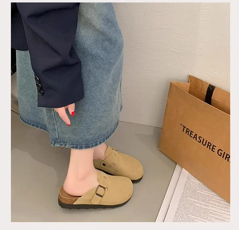 Platform Bocken Shoes Slip-on Baotou Half Slippers Women's Outer Wear 2025 New Spring and Autumn Height Increasing Lazy Bocken Shoes — feature 18