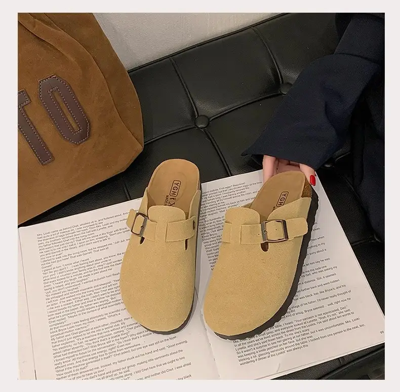 Platform Bocken Shoes Slip-on Baotou Half Slippers Women's Outer Wear 2025 New Spring and Autumn Height Increasing Lazy Bocken Shoes — feature 20