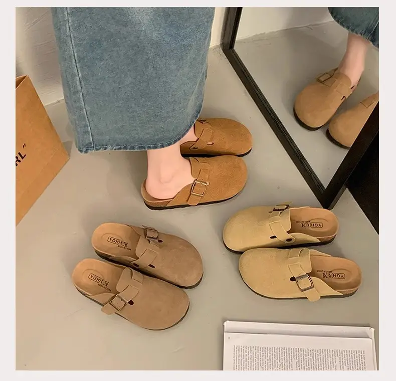 Platform Bocken Shoes Slip-on Baotou Half Slippers Women's Outer Wear 2025 New Spring and Autumn Height Increasing Lazy Bocken Shoes — feature 6