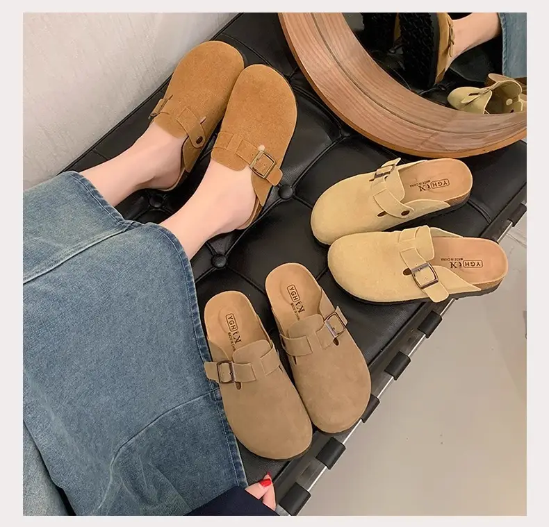 Platform Bocken Shoes Slip-on Baotou Half Slippers Women's Outer Wear 2025 New Spring and Autumn Height Increasing Lazy Bocken Shoes — feature 7