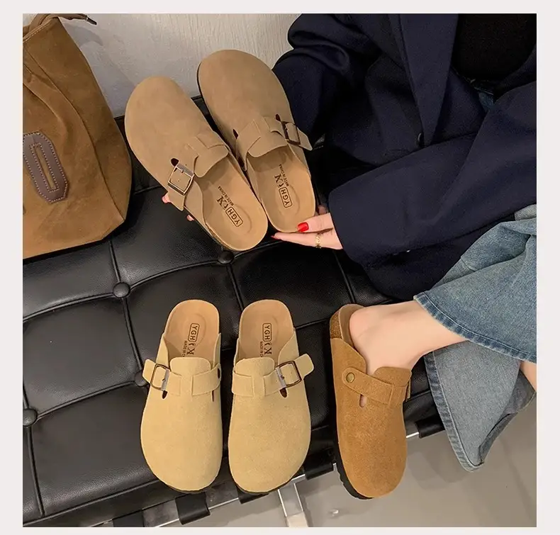 Platform Bocken Shoes Slip-on Baotou Half Slippers Women's Outer Wear 2025 New Spring and Autumn Height Increasing Lazy Bocken Shoes — feature 8