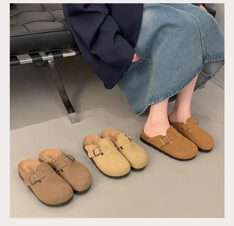 Platform Bocken Shoes Slip-on Baotou Half Slippers Women's Outer Wear 2025 New Spring and Autumn Height Increasing Lazy Bocken Shoes — feature 9