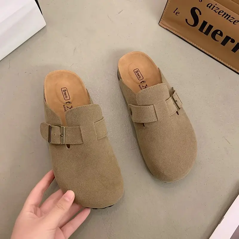 Platform Bocken Shoes Slip-on Baotou Half Slippers Women's Outer Wear 2025 New Spring and Autumn Height Increasing Lazy Bocken Shoes - Image 2