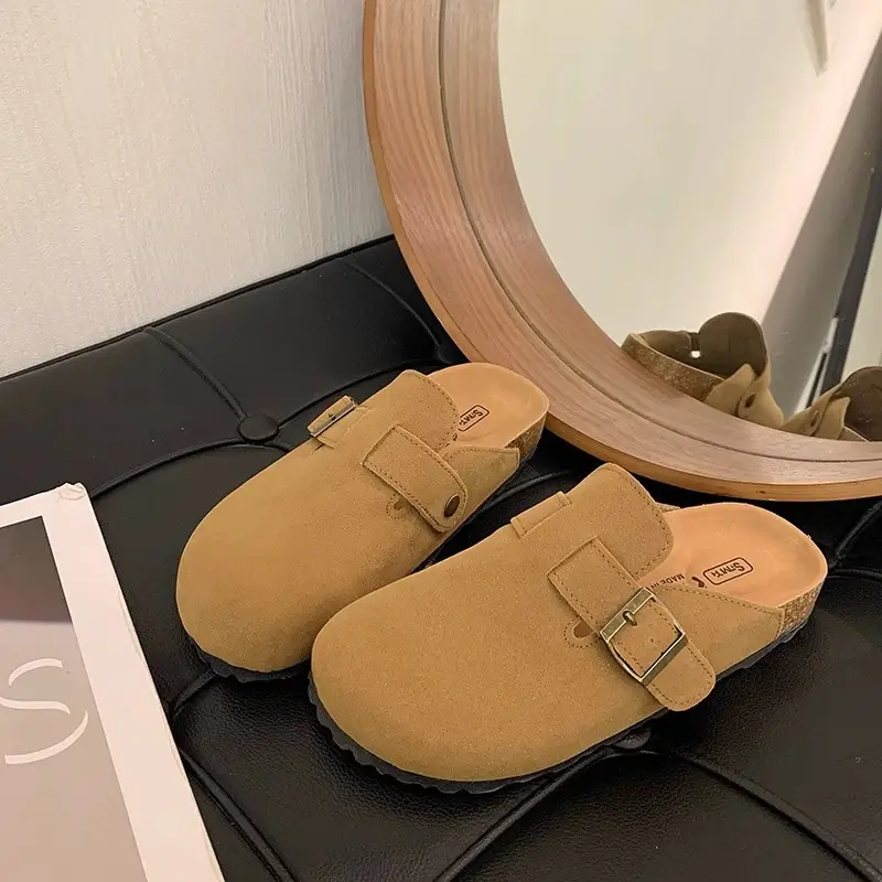 Platform Bocken Shoes Slip-on Baotou Half Slippers Women's Outer Wear 2025 New Spring and Autumn Height Increasing Lazy Bocken Shoes - Image 3