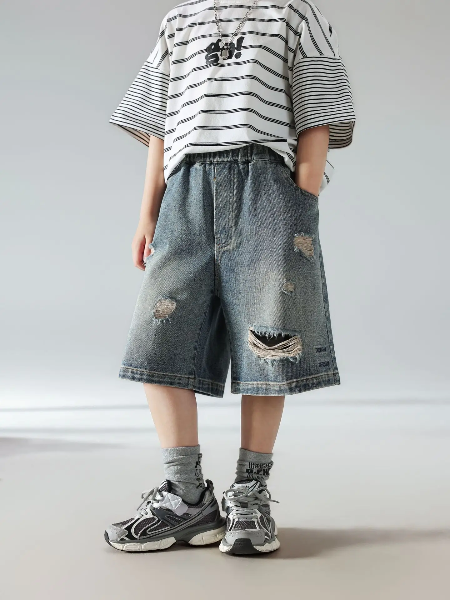 Boys Summer Striped T-Shirt Shorts Set 2025 — feature 12