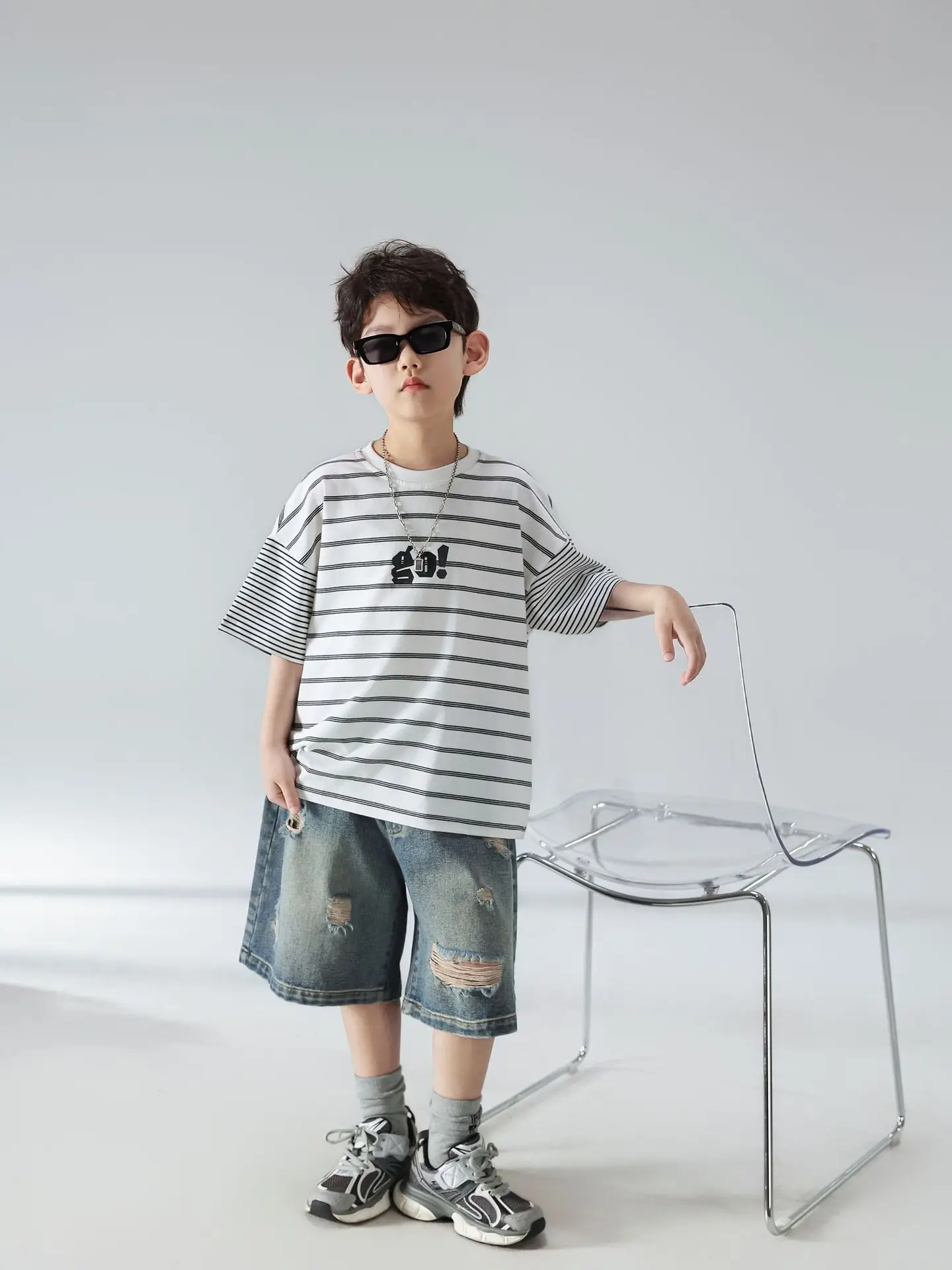 Boys Summer Striped T-Shirt Shorts Set 2025 — feature 15