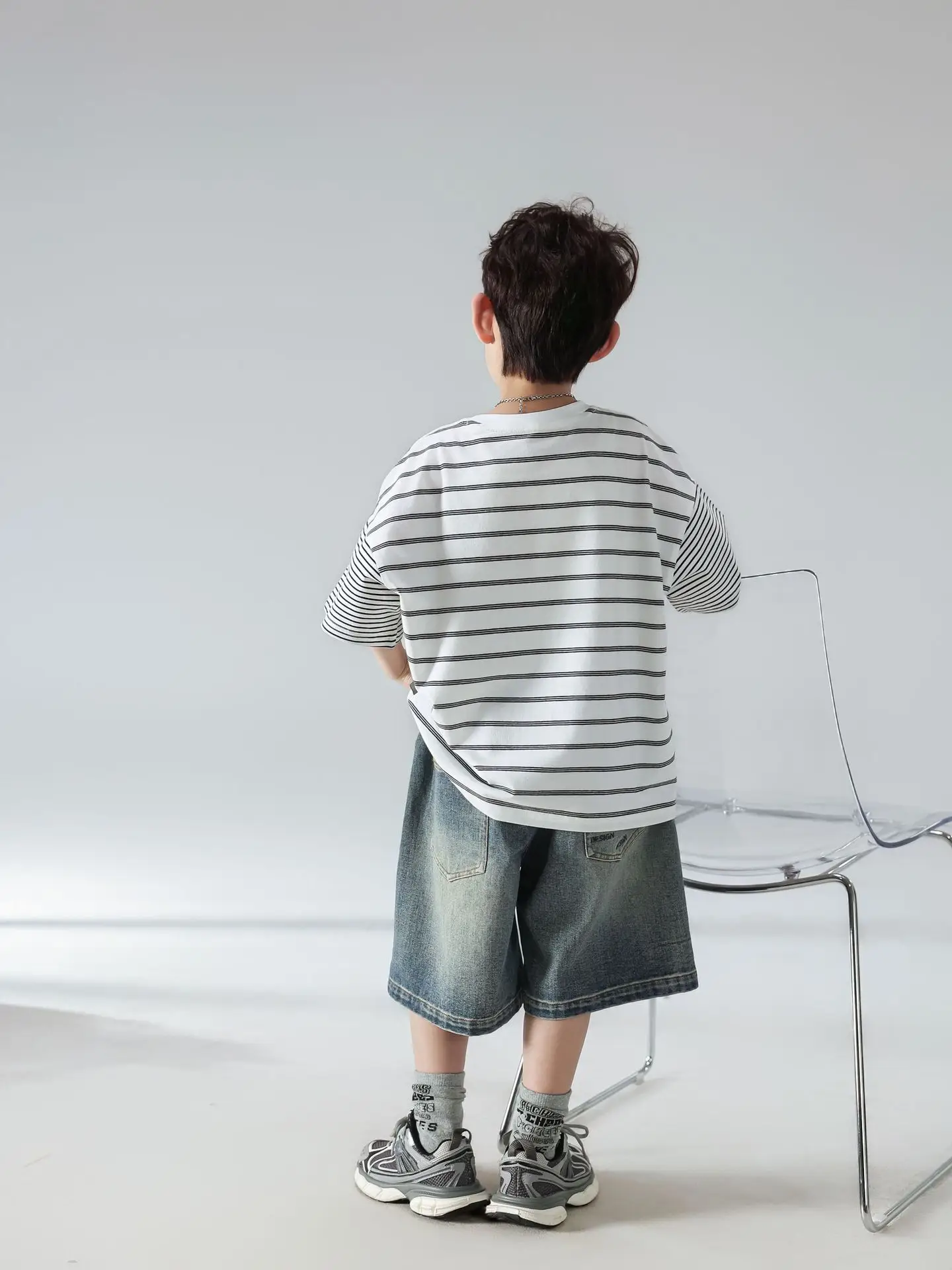 Boys Summer Striped T-Shirt Shorts Set 2025 — feature 18