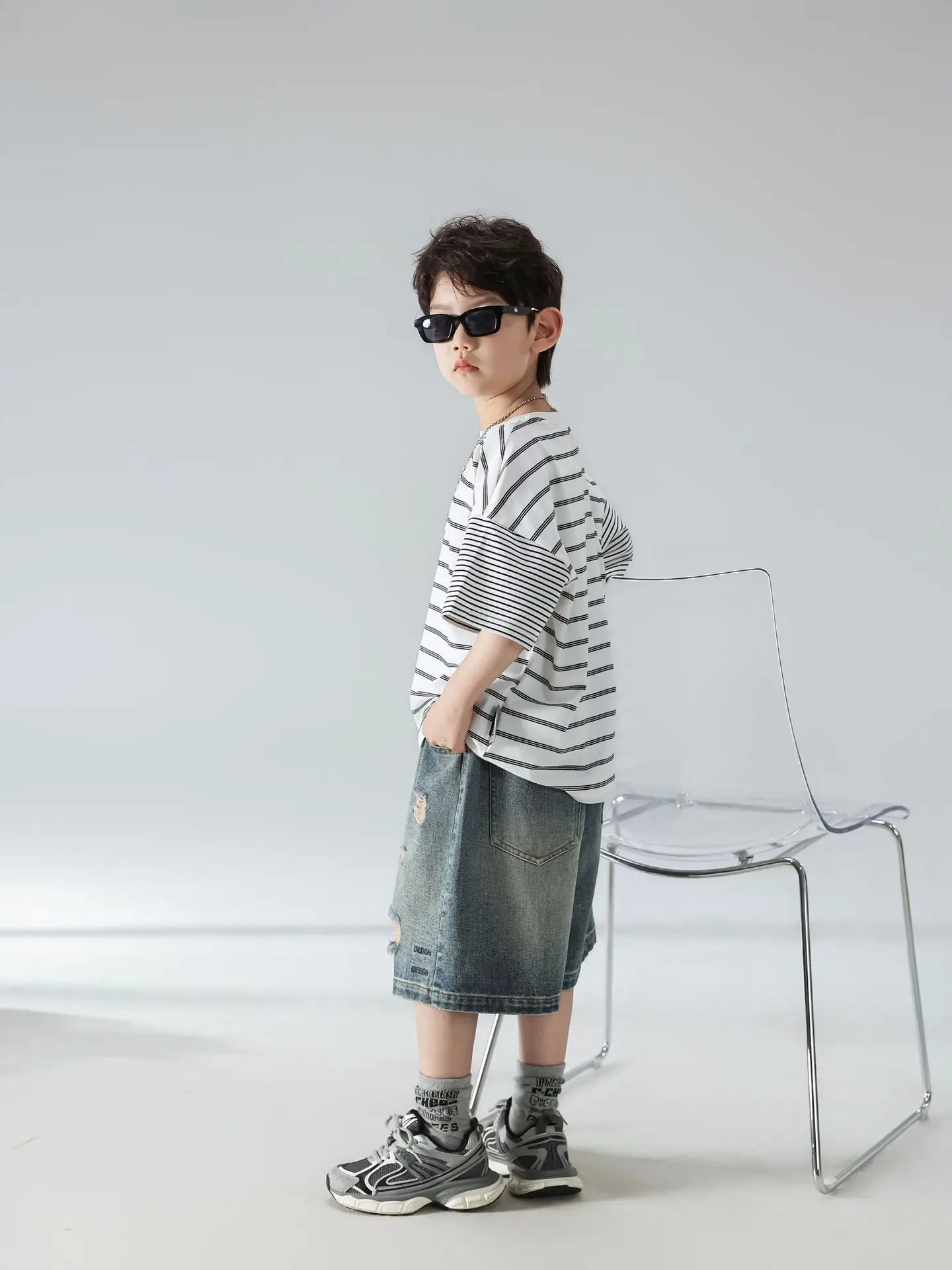 Boys Summer Striped T-Shirt Shorts Set 2025 — feature 19