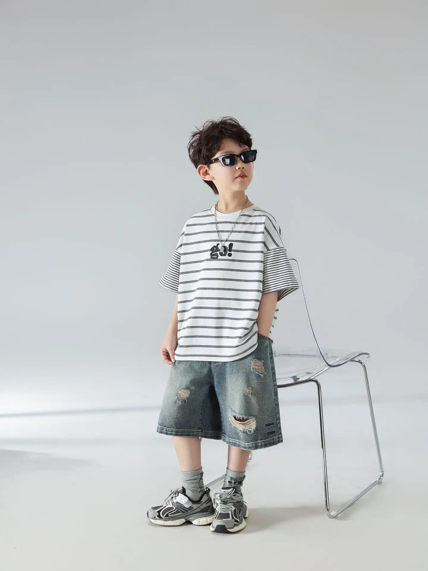 Boys Summer Striped T-Shirt Shorts Set 2025 — feature 21