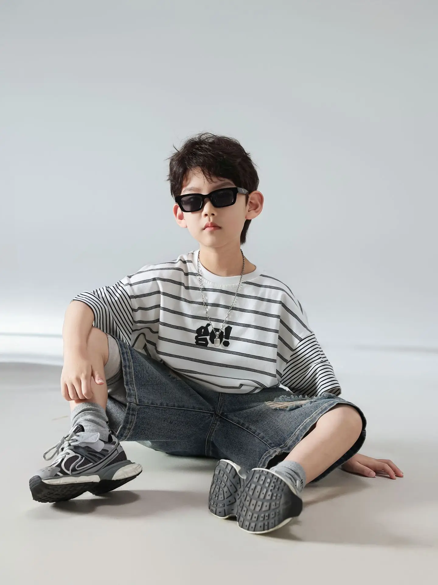 Boys Summer Striped T-Shirt Shorts Set 2025 — feature 28