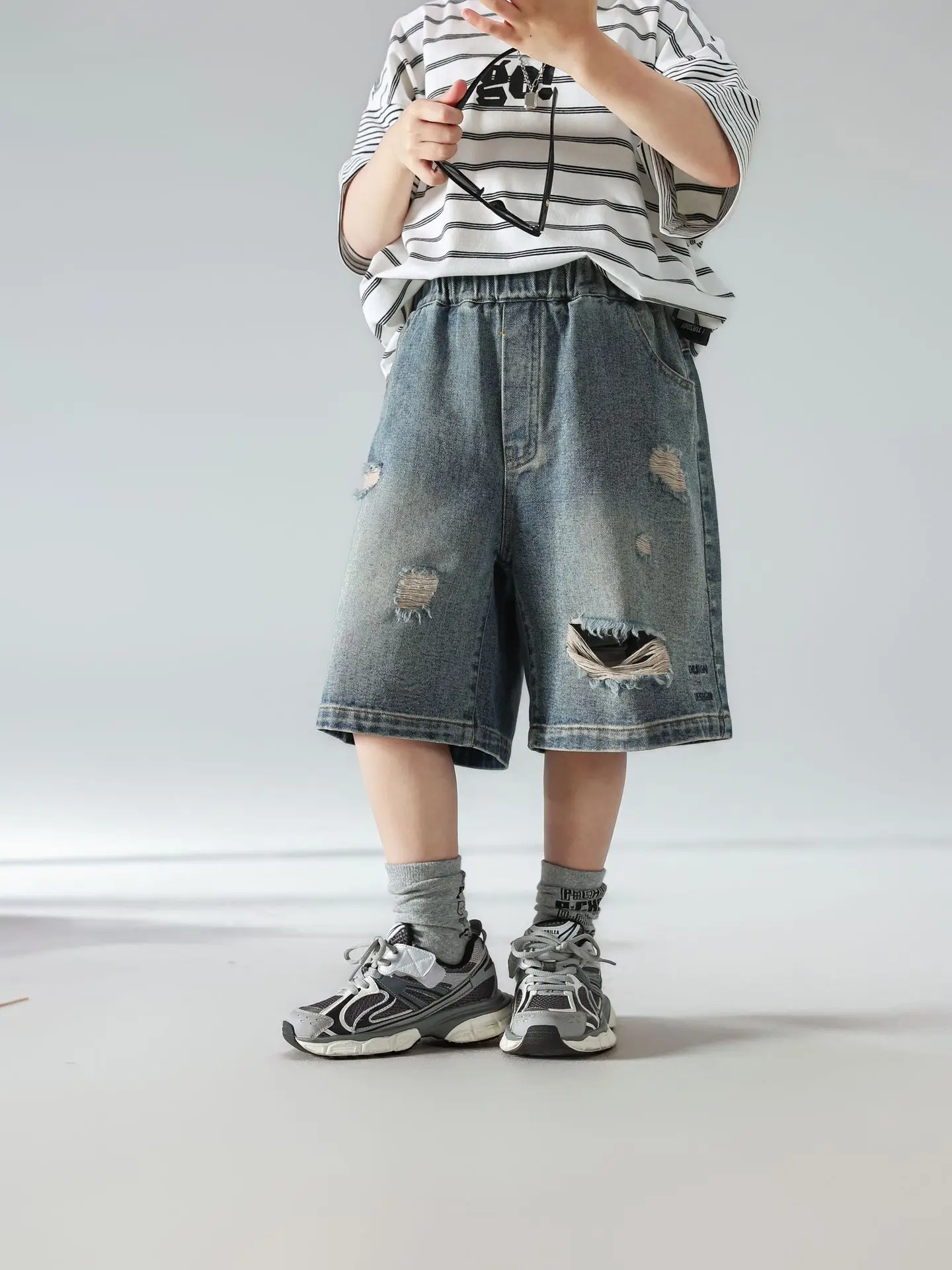 Boys Summer Striped T-Shirt Shorts Set 2025 — feature 9
