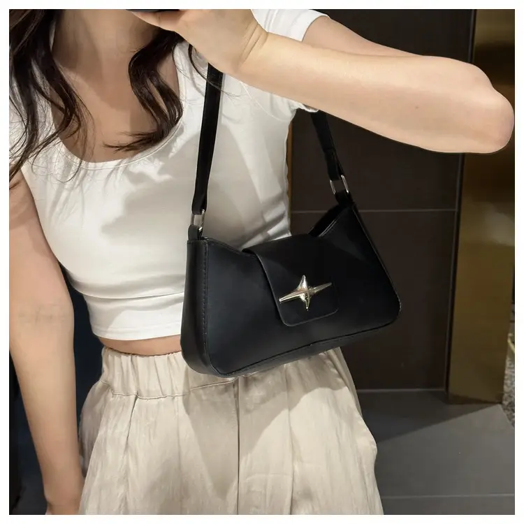 2025 Summer Shoulder Bag Black Four Corner Star Women — feature 9