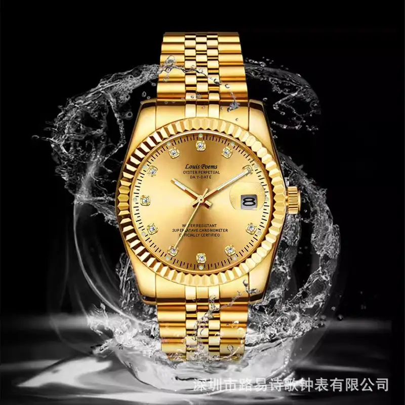 Tuhao Gold Mechanical Watch with Diamond Dial - Image 6