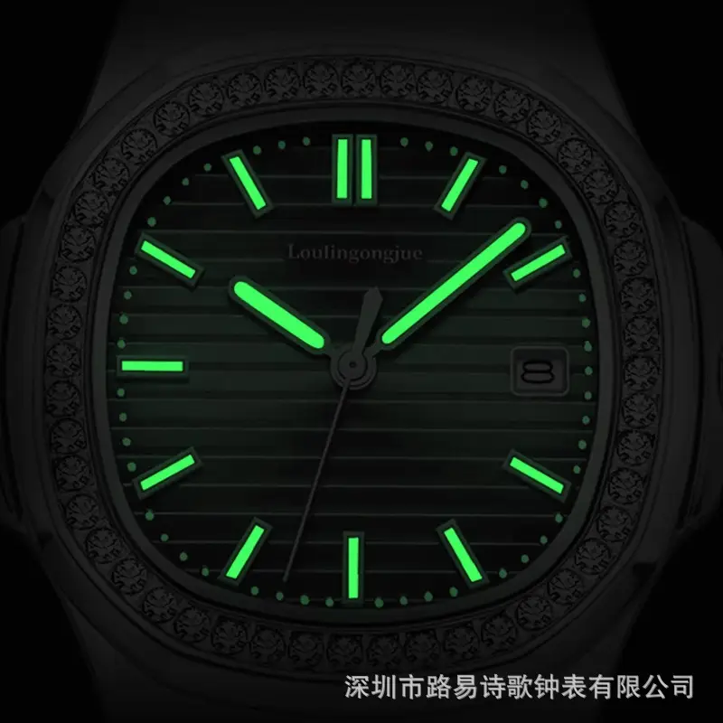 Luxury Fake Mechanical Watch Diamond Belt Wrist Watch Men Business Waterproof — feature 3
