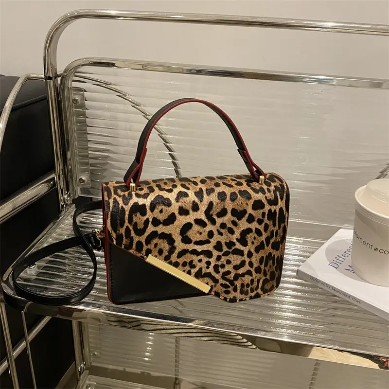 Leopard Print Shoulder Bag Red Leather 2025 - Image 6