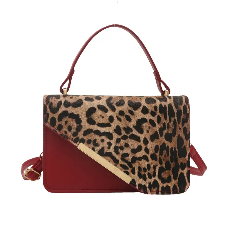 Leopard Print Shoulder Bag Red Leather 2025 - Image 8